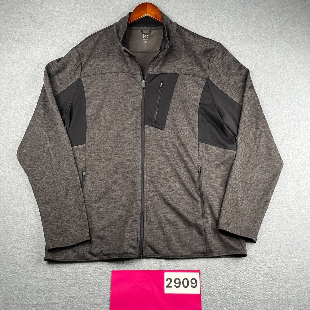 Ideology Full Zip Gym Track Jacket Gray Heather Performance Mens 2XL Athleasure